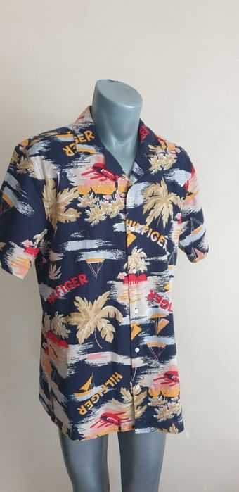 Tommy Hilfiger Cotton/ Len Mens Size L ОРИГИНАЛ! Мъжка Ленена Риза!