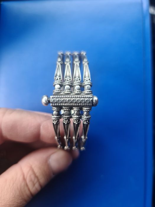 N Bratara argint masiv 925,fixa 4 rânduri,modele tribale,deosebita