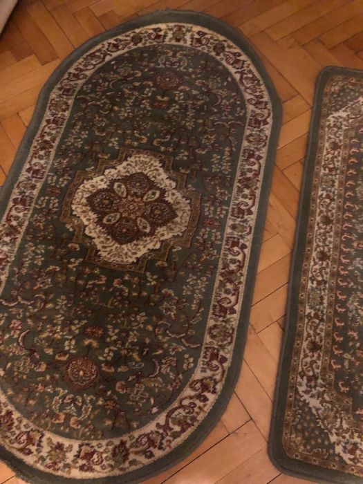 3 covoare verde crem