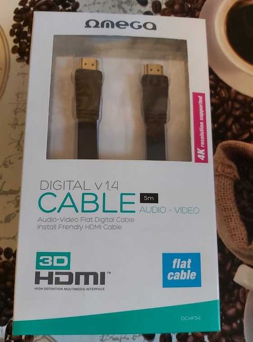 Cablu Omega HDMI, flat digital cable 1.4, 5m, nou