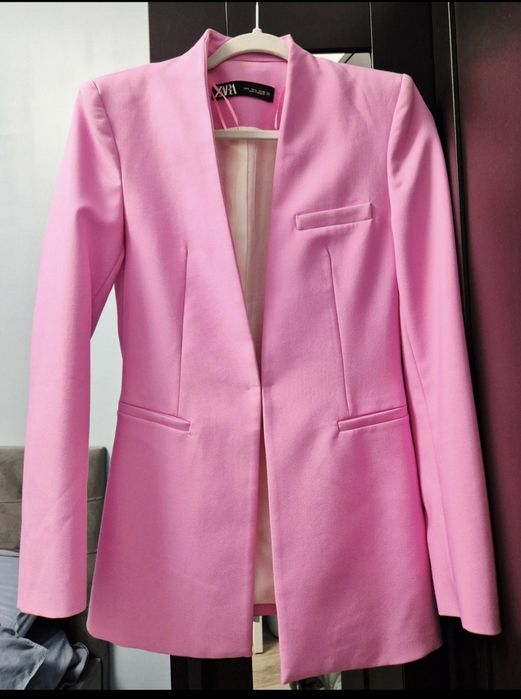 Sacou roz Zara - office - marime S/36 - cambrat