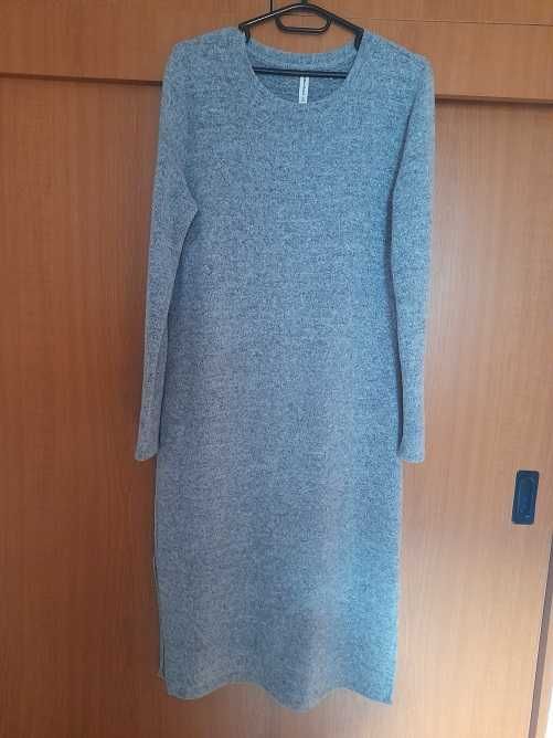 Rochie gri argintiu din tricot fin marimea L