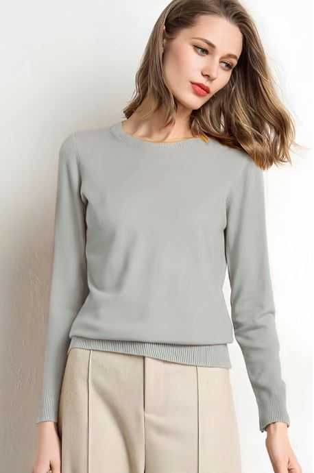 Pulover Tricotat Simplu, Gri - 59,99 lei