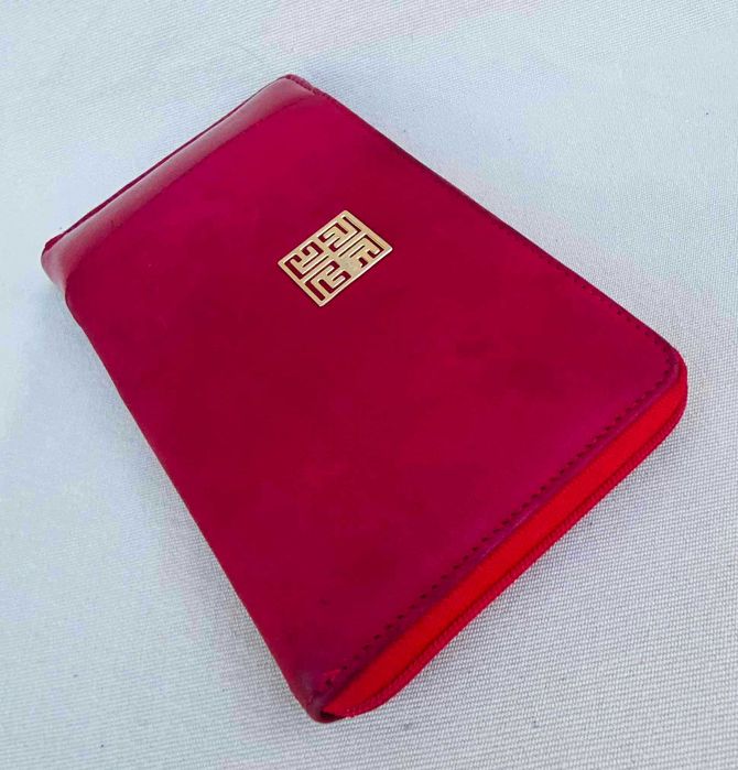 Pierre Balmain Superb Portofel Vintage Orizontal Piele Rosu Original