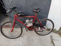 Bicicleta cu motor pe benzina,motor 80 cc
