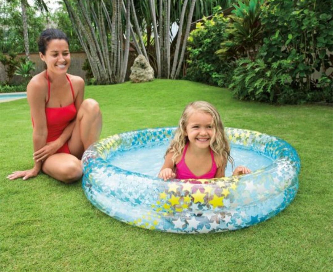 Детски надуваем басейн INTEX Fancy Stars 122х25 см + ТОПКА