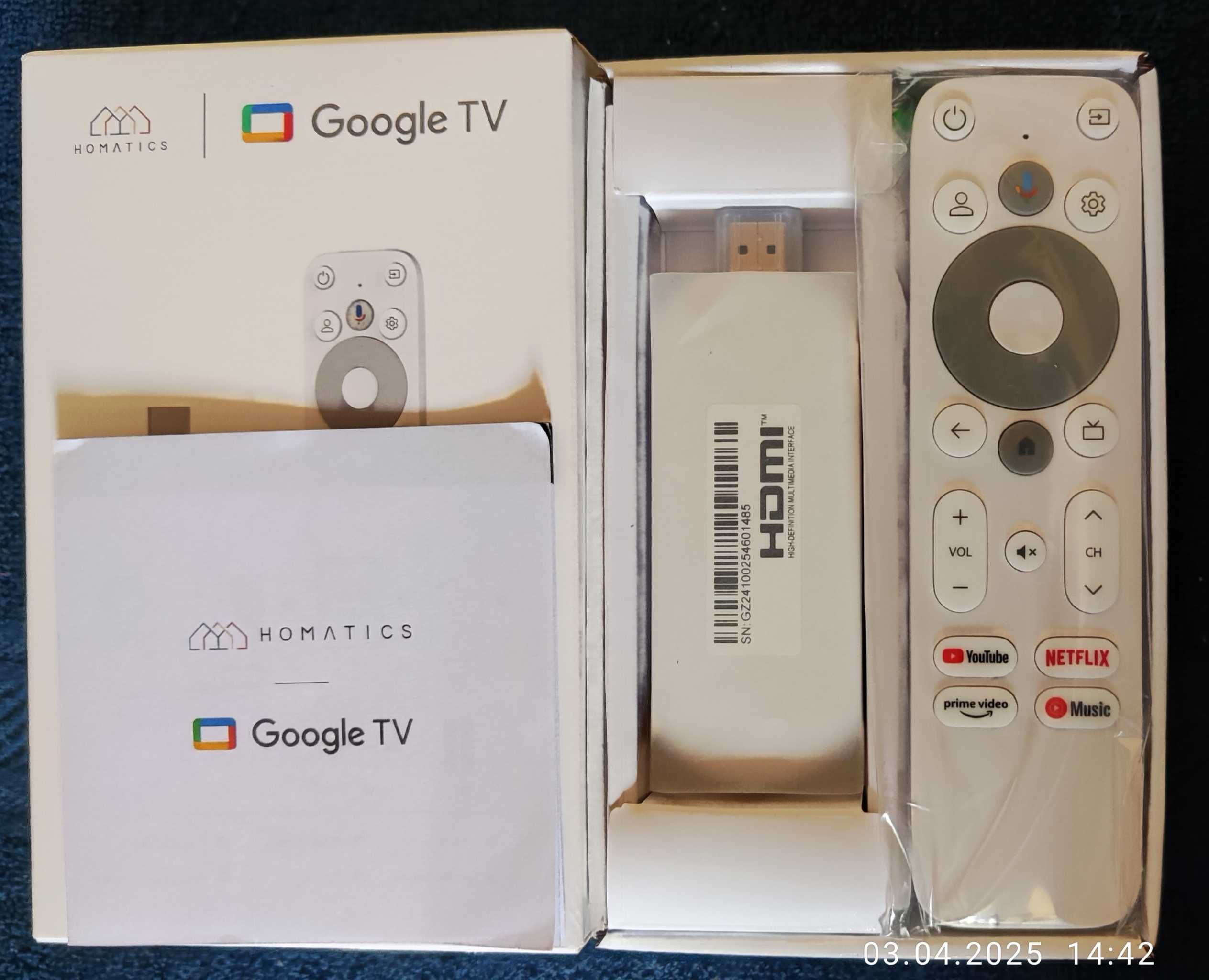 Homatics 4K Stick 2/32 Google TV android 12