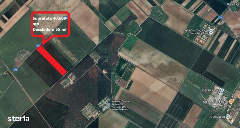 Mihailesti - Giurgiu Teren intravilan – 40.600 mp, deschidere 55 ml