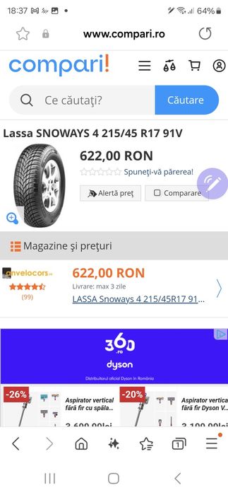 Lassa 215/45 R17 91V MS iarnă NOI