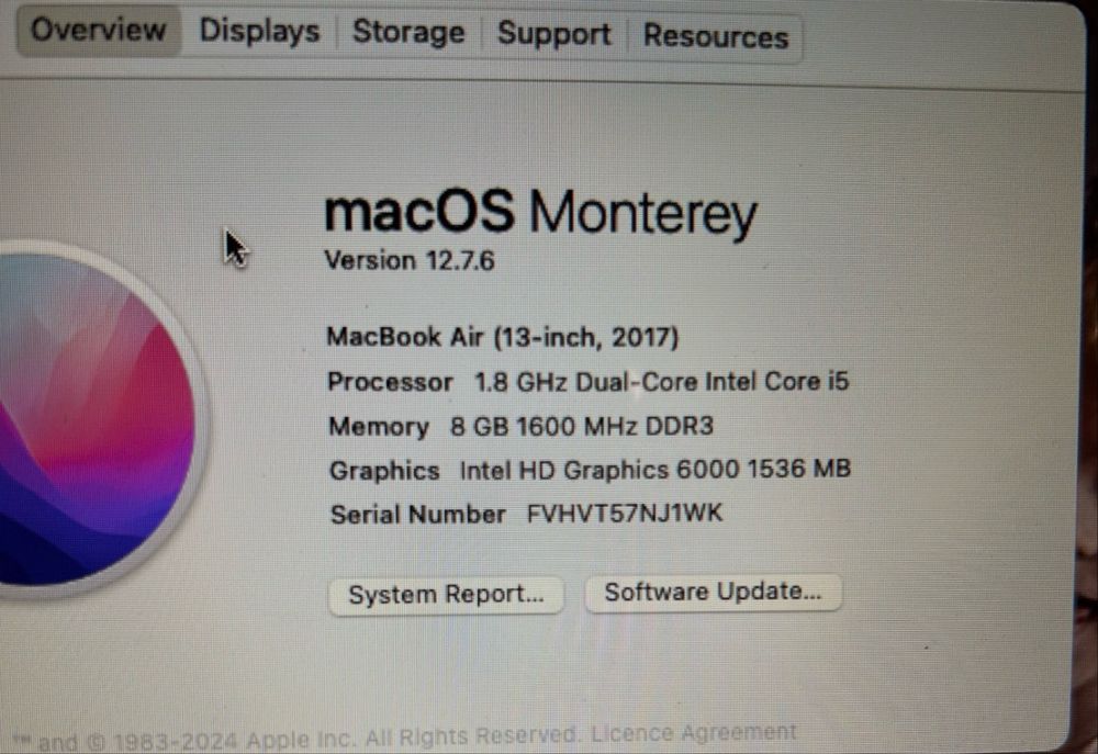 MacBook air 13 inch 2017