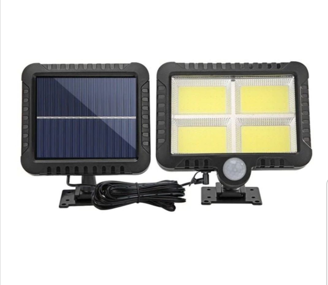 Set Proiector solar 128 Led cob senzor de miscare si panou solar 10 W