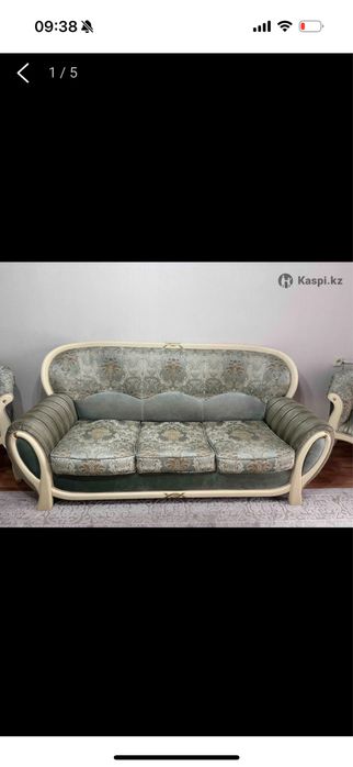 Диван трехместный раскладной/ 2 миниатюрных кресла