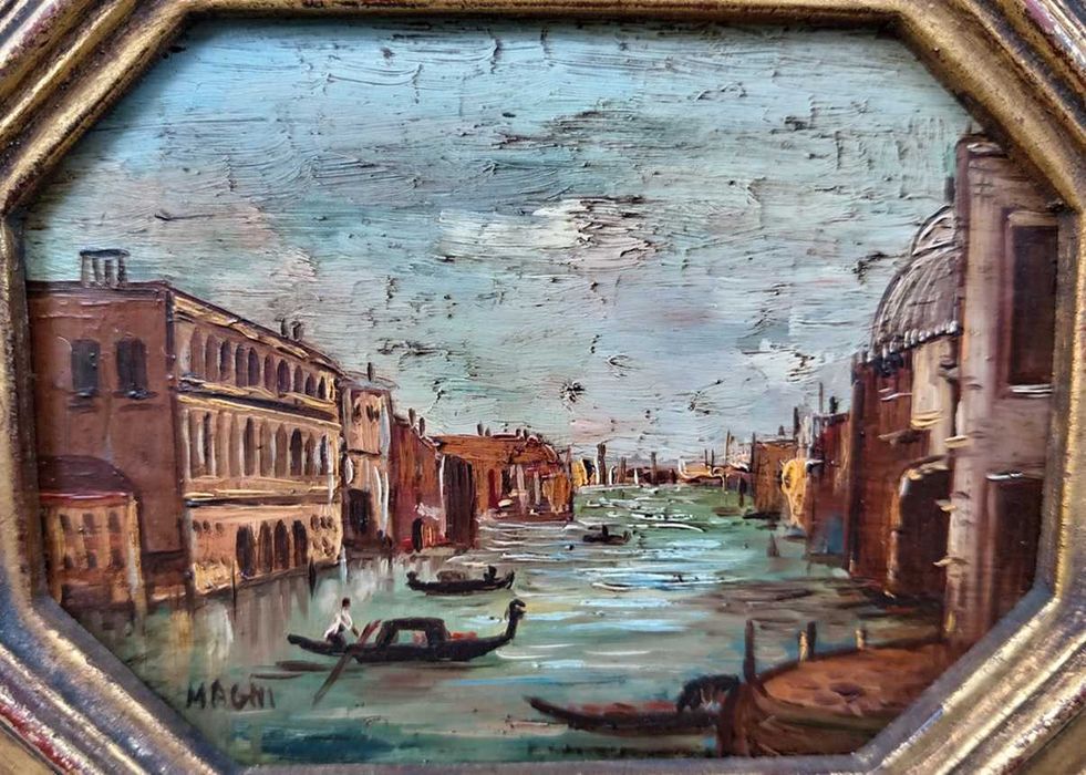Tablou foarte vechi  - Venetia - semnat Magni