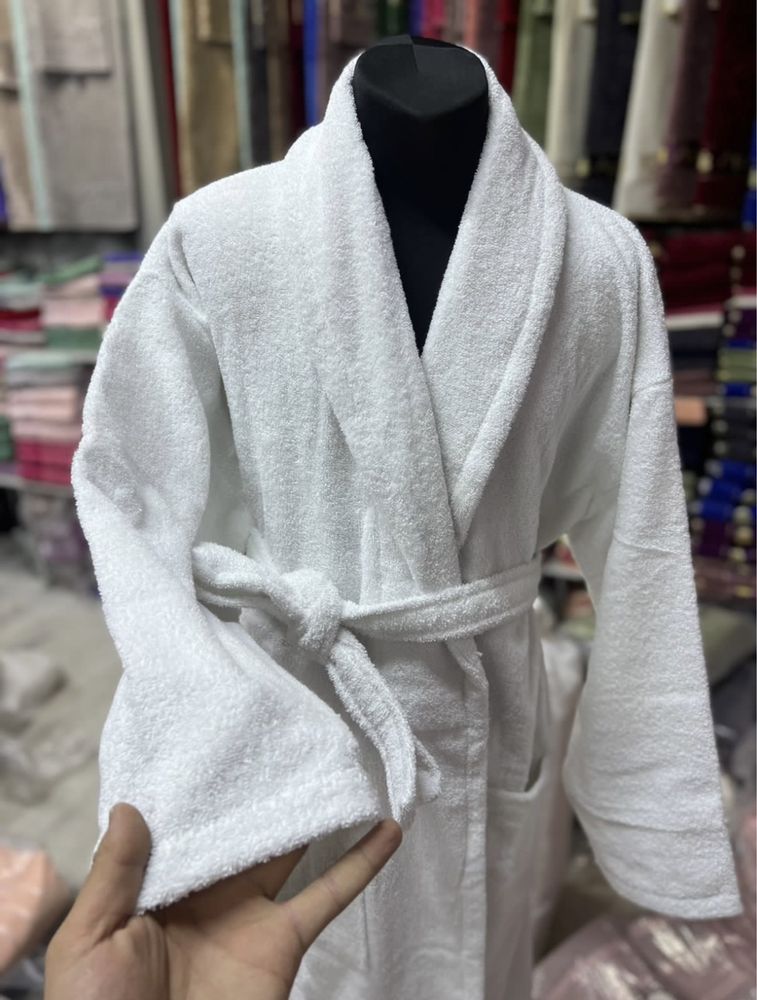 Махровые халаты банный белый халат