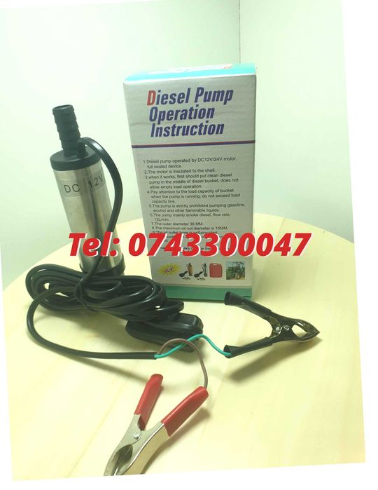Pompa Electrica Pentru Combustibil 12v Cu Furtun Produs Nou