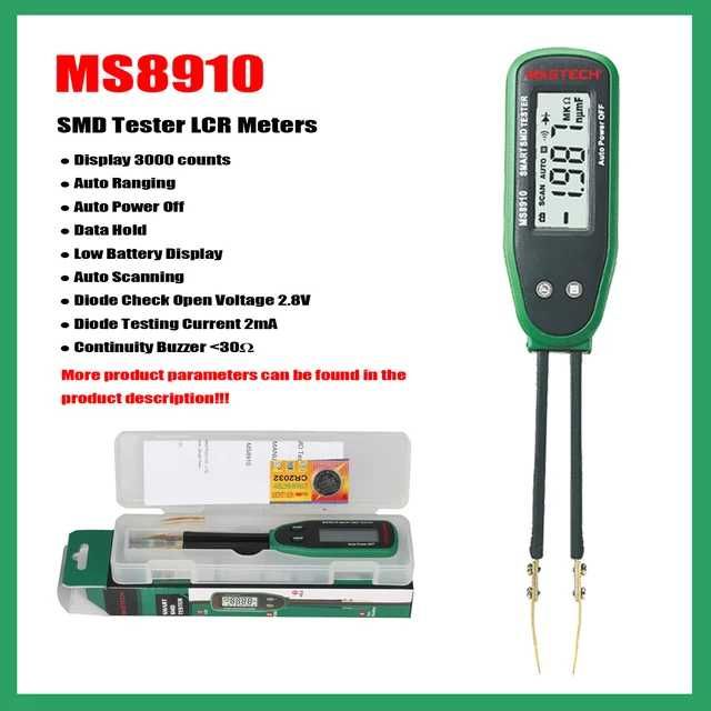 MASTECH MS8910 Smart SMD RC Сопротивление, Мультиметр, Цифровой тестер