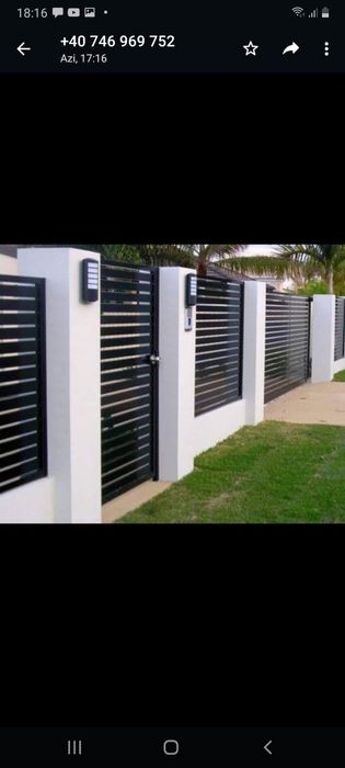 Garduri din sipca metalica, plasa, tabla, BCA, panou tip jaluzele