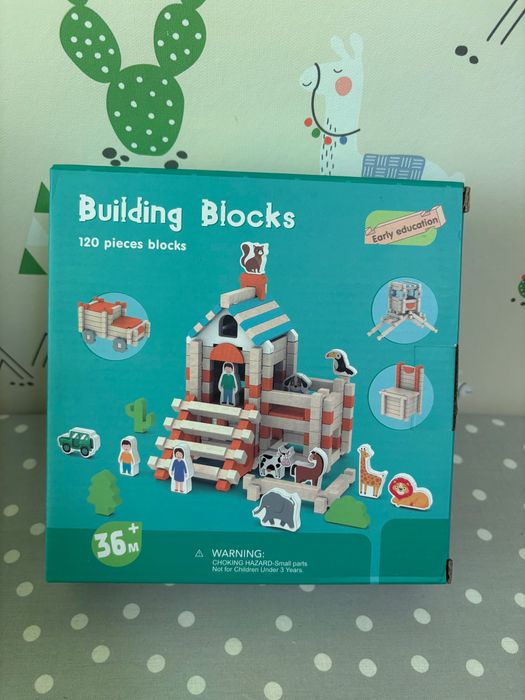 Монтесори дървено Лего 120 части