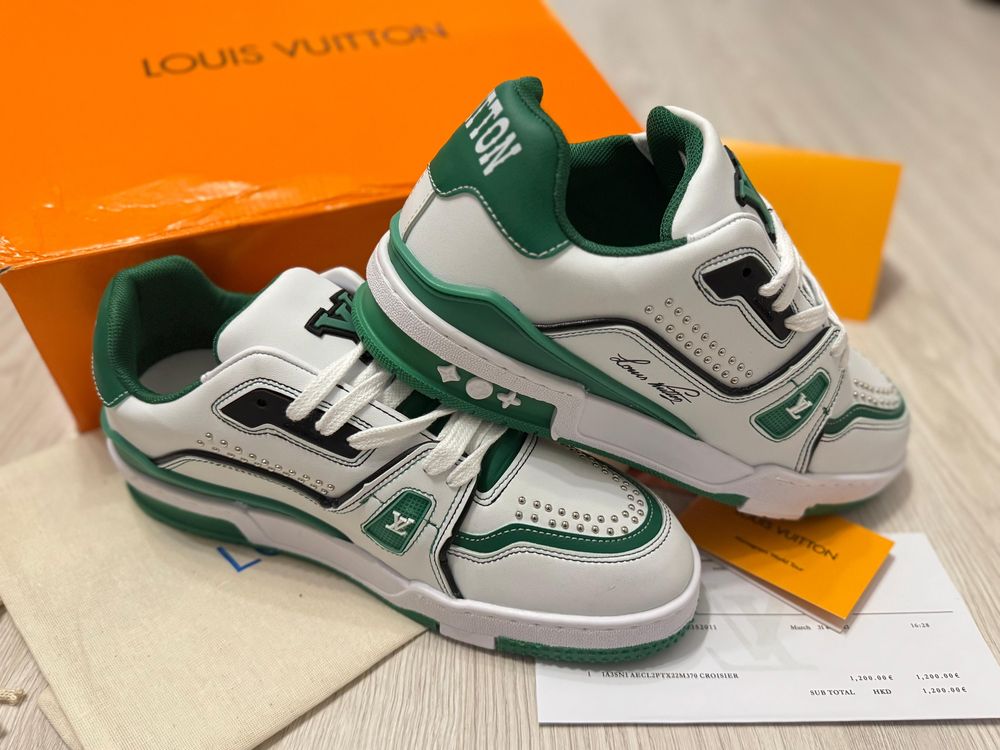 Adidasi Louis Vuitton | LV Trainer leather low trainers | Verde