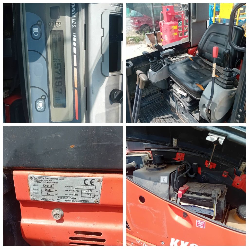 Miniexcavator Kubota KX61-3  an 2013 2.8 tone