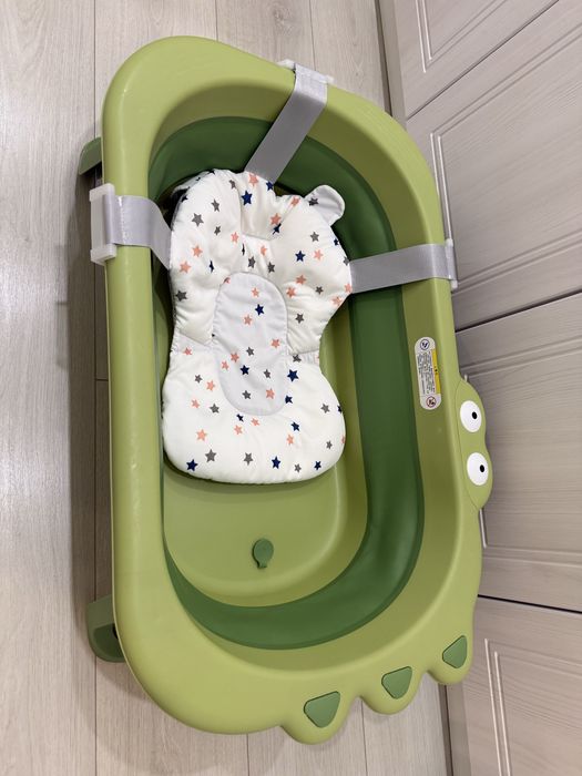 Cadita copii pliabila cu perna sustinere bebelusi