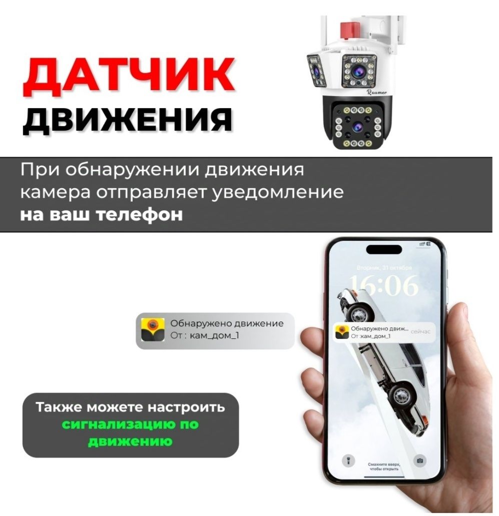 Камера видеонаблюдения  уличнаяwifi поворотная 360
