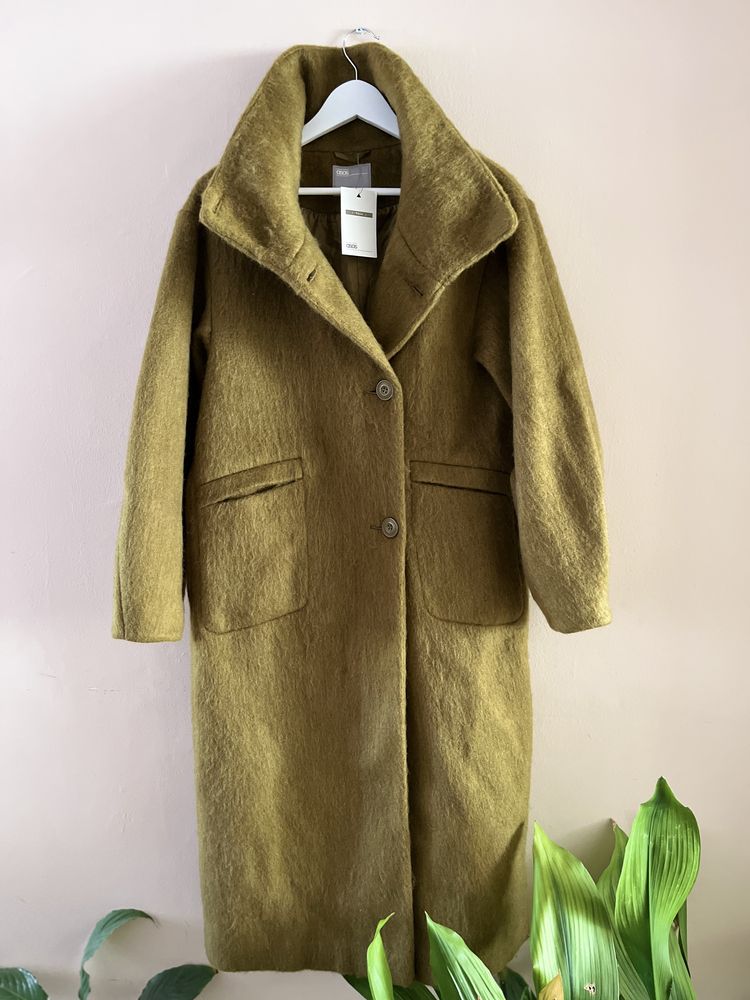 ASOS DESIGN Овърсайзед зелено дълго палто