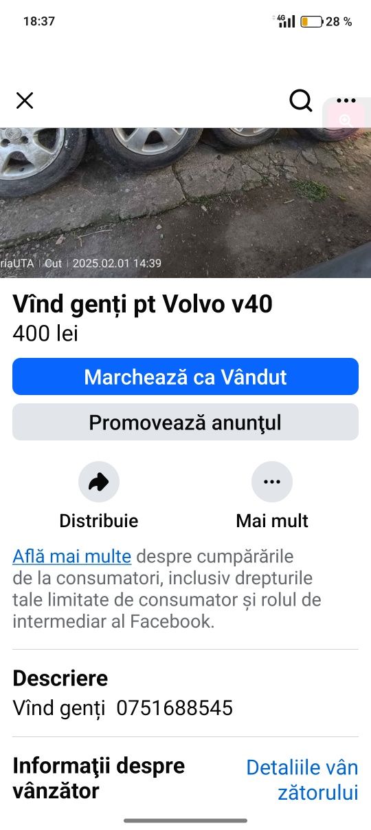 Vînd Jenți Volvo v 40