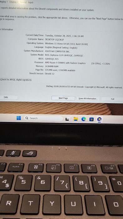 Laptop Gaming Asus Rog Zephyrus Amd Ryzen 9 5900HS Rtx 3500 4 GB DDR6