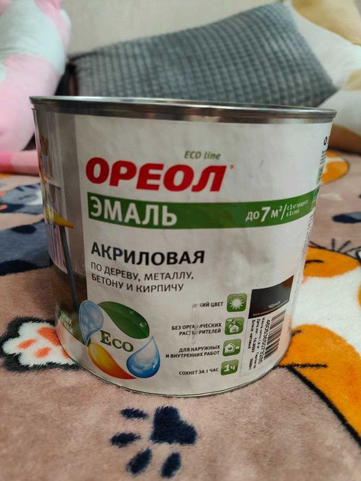 Акриловая эмаль чёрная матовая 1,9кг
