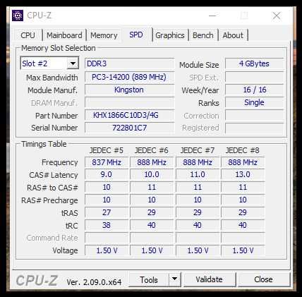 Памет 16GB (4x4GB) Kingston HyperX 1866 MHz DDR3