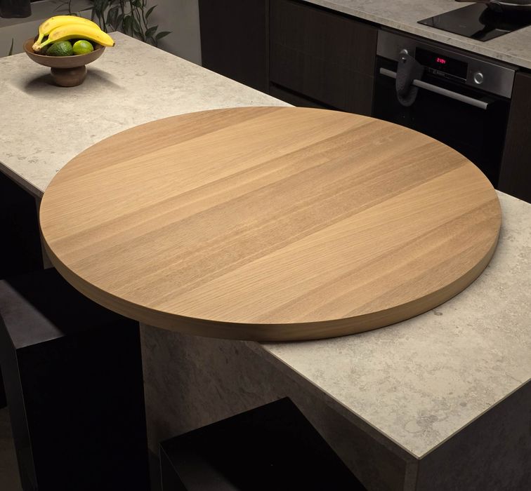 Фурнирован МДФ орех - Ф 100 см х 4 см, Кръгъл плот за маса