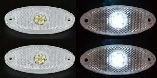 Диодни ЛЕД LED габарити 12-24V 6 SMD диодa ,БЕЛИ