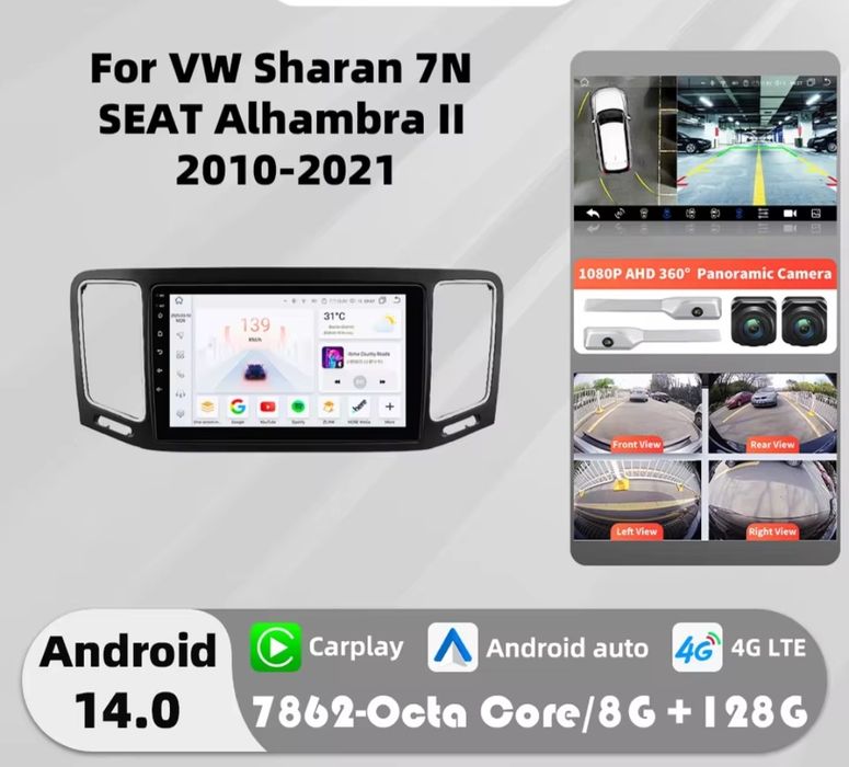 Navigatie Android VW Sharan Waze YouTube WiFi Internet GPS USB
