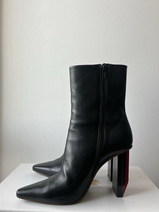 Дамски черни боти Vetements кожени