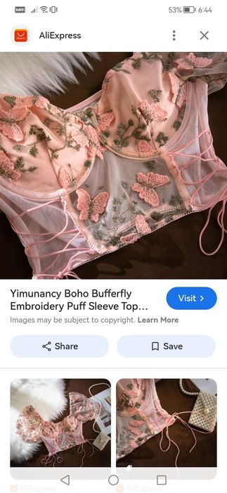 Bustiera superba sutien Shein roz cu fluturi si dantela dama marimea S