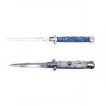Pachet doua bricege automate, lamă stiletto, 23 cm, albastru/argintiu