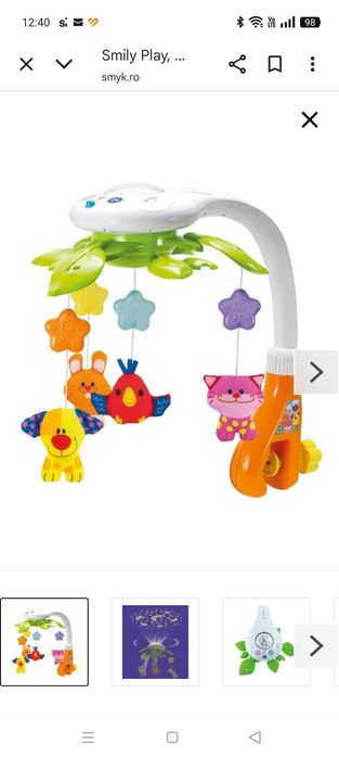 Pătuț co-sleeper + carusel muzical