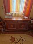 Mobila dormitor, Pat dublu, 2 noptiere, comoda cu oglinda, 2 sifoniere