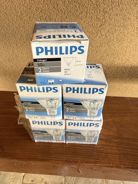 Set 5Buc Philips GU 5.3 Halogen 12v, 50w, 3000k