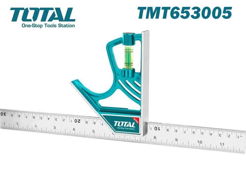 Прав ъгъл с нивелир, магнитен, 300 мм, TOTAL TMT653005