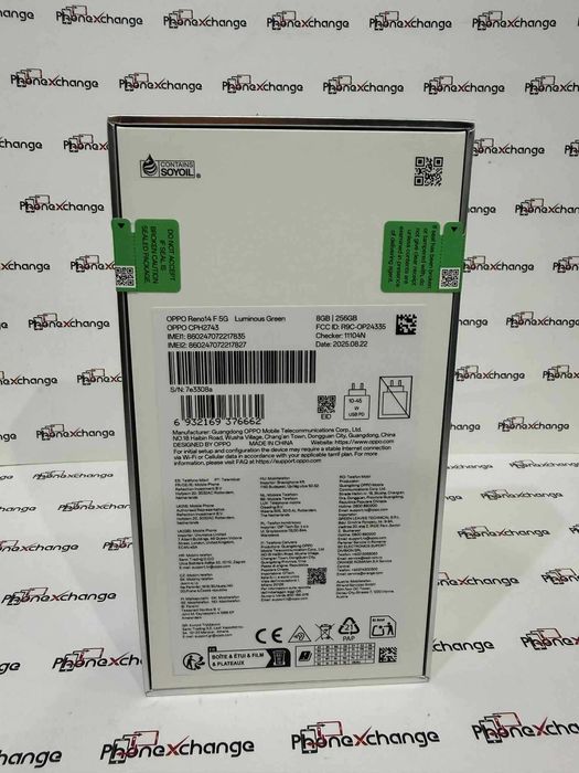 Oppo Reno 14F 5G Green 256/8GB Sigilat