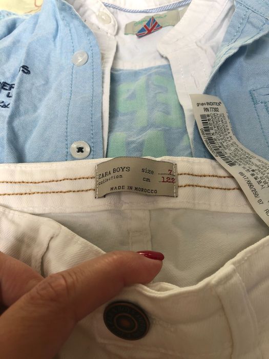 Cămașă copii Pepe Jeans + pantaloni slim albi Zara