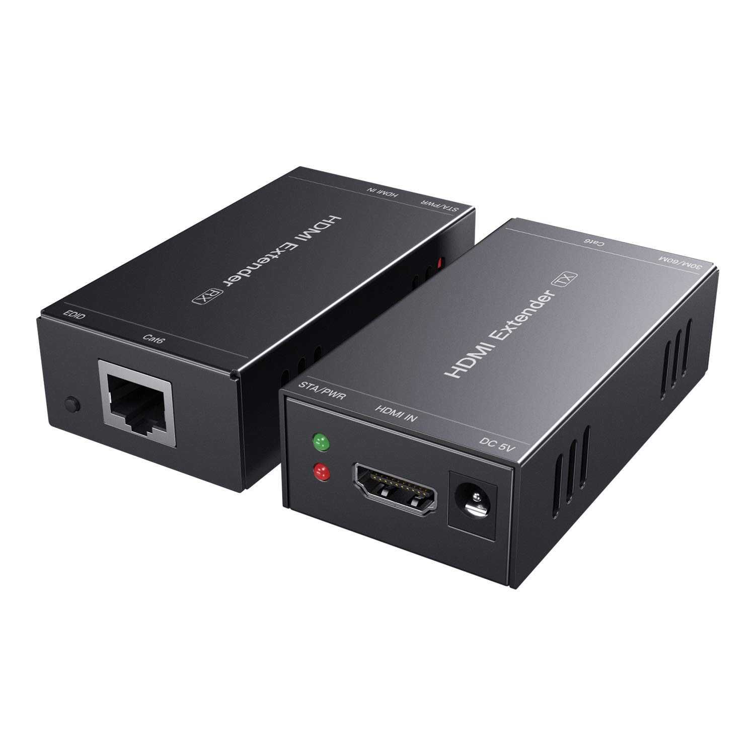 PWAYTEK HDMI Extender 1080p 60Hz,50m,3D,Cat5e Cat6 Cat 7 EDID POC