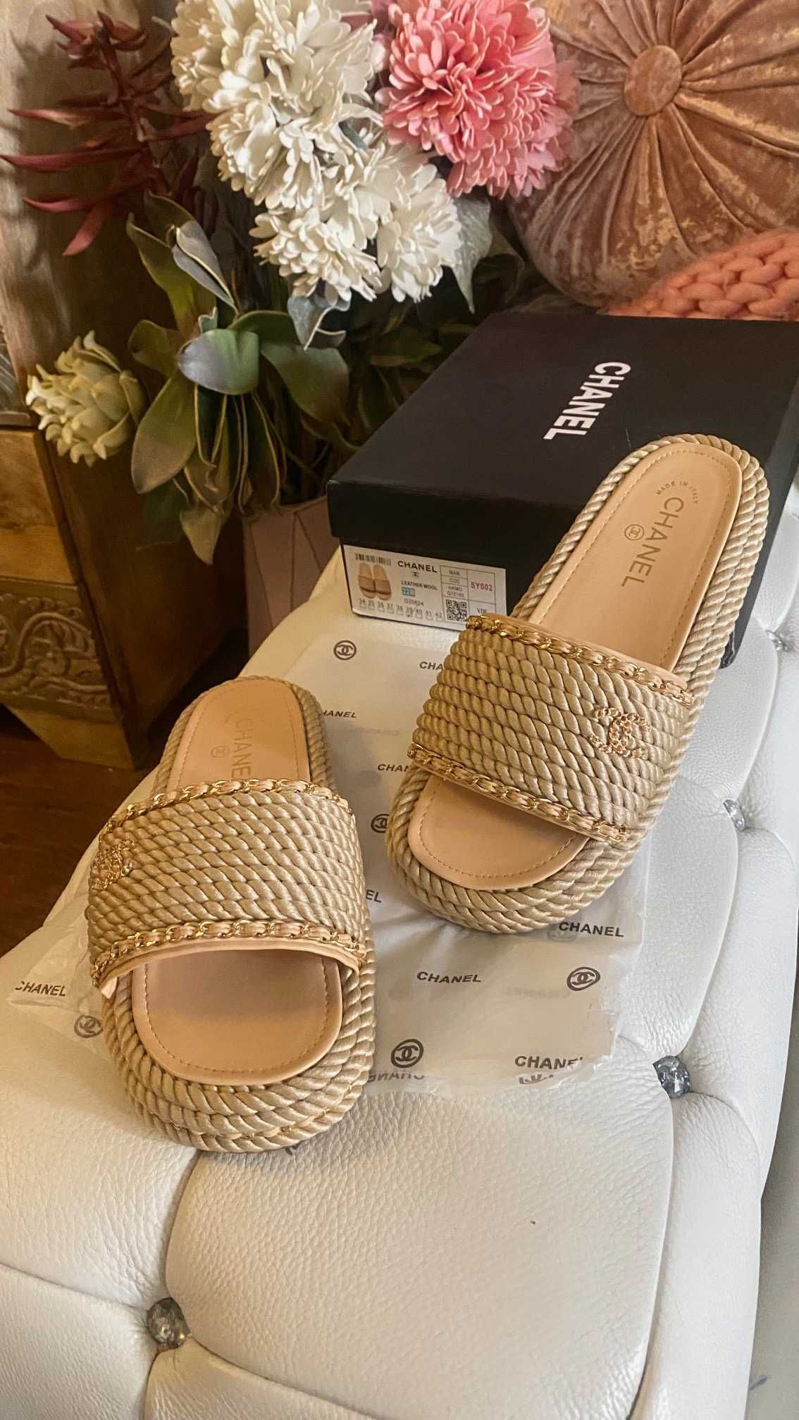 чехли Шанел*Chanel braided sandals*39