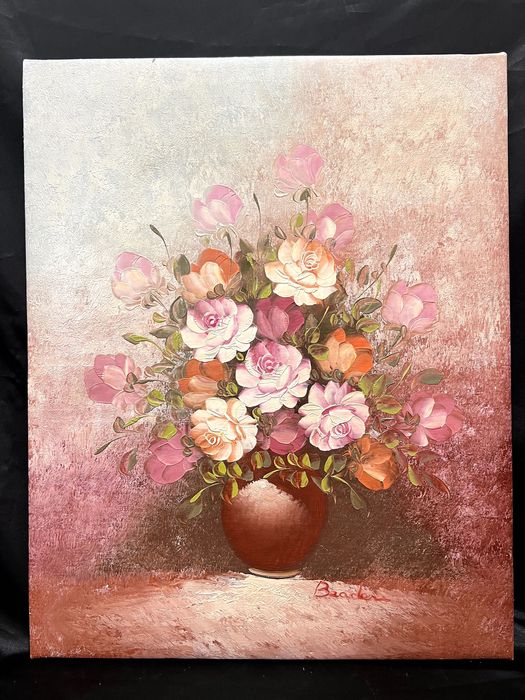 Pictura in ulei pe panza fixata pe șasiu realizat din lemn.