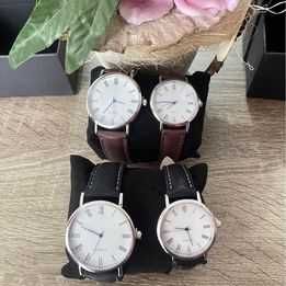 Set de ceasuri quartz cu curea neagră sau maro