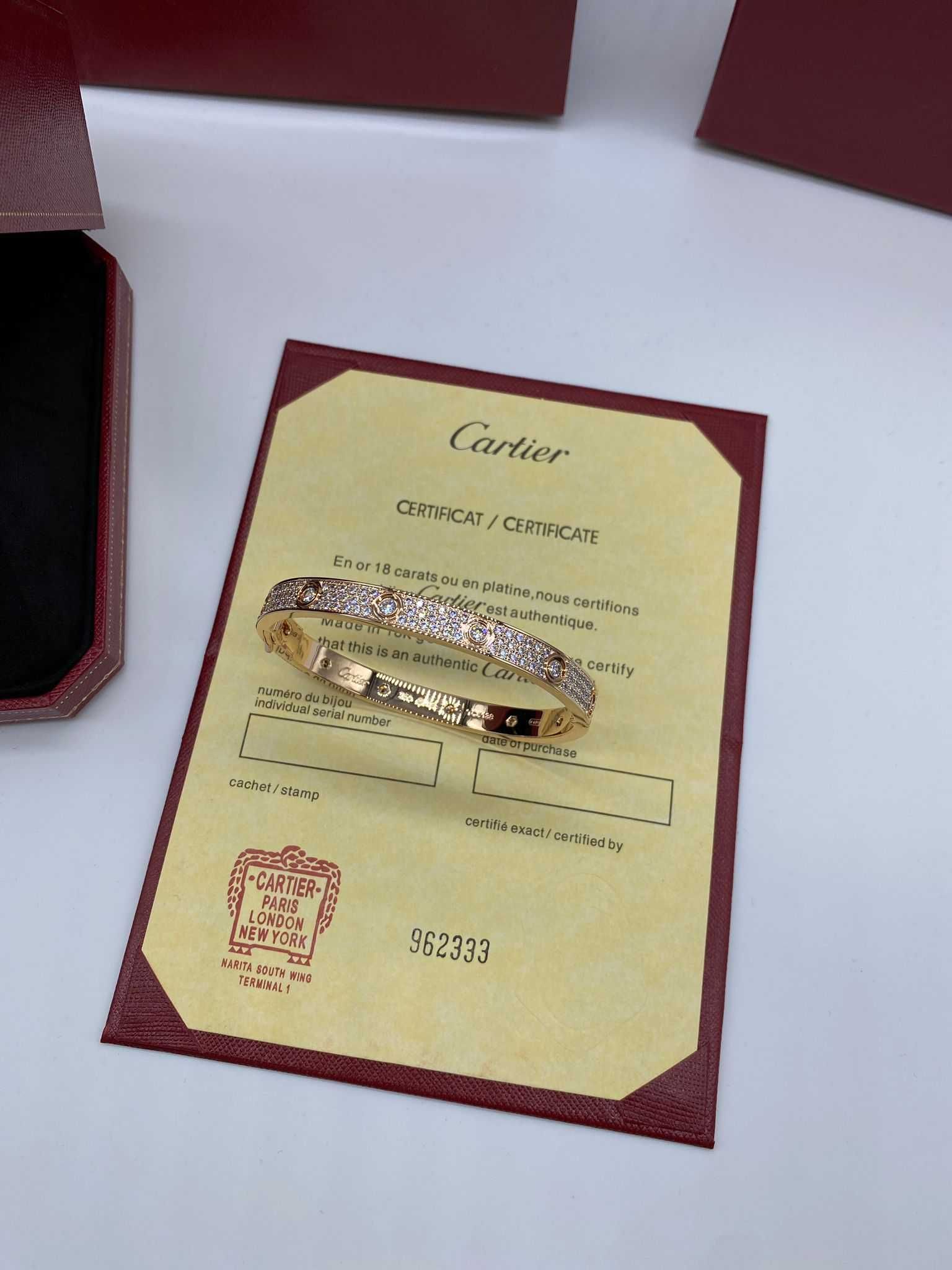 Brățară Cartier LOVE 16 Rose Gold 585 Full Diamond Full Box