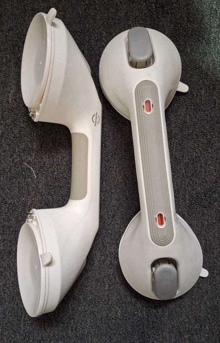 Set 2 manere cu ventuza Newthinking, cu indicator, alb/gri