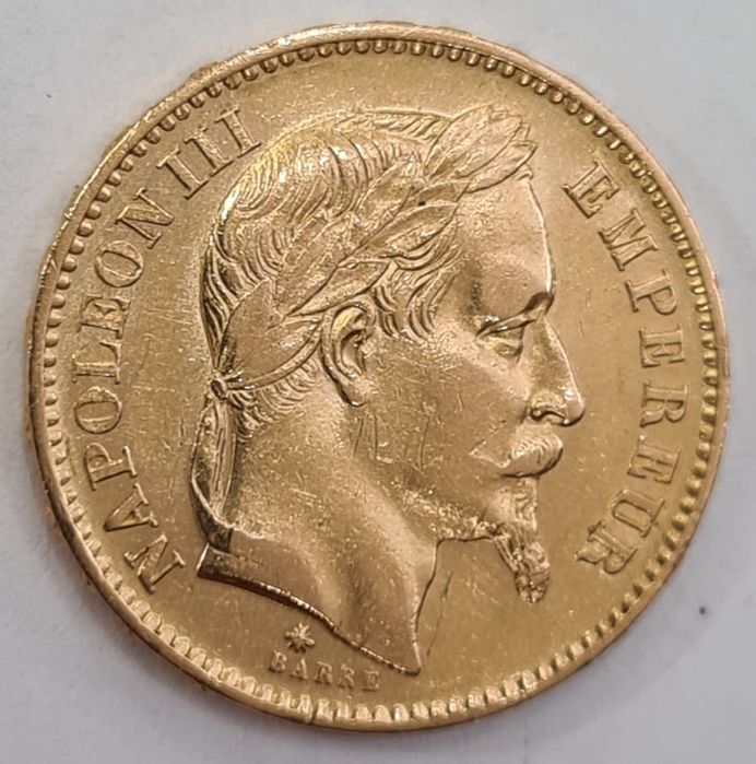 Moneda din aur - Napoleon III 20 Fr. 1867
